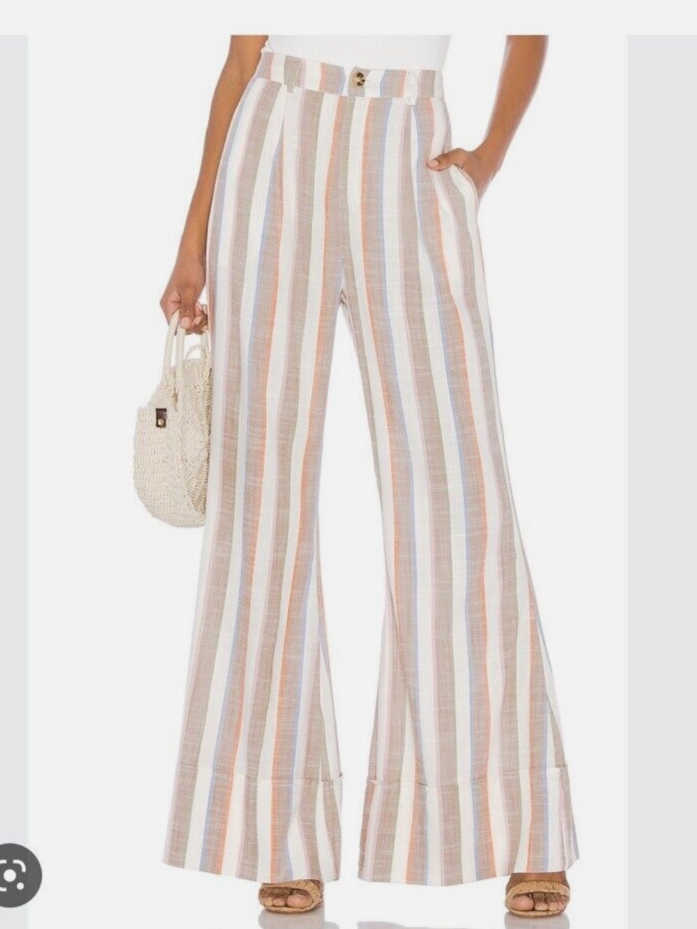 SHOW ME YOUR MUMU EDISON Wide Leg Striped Trousers